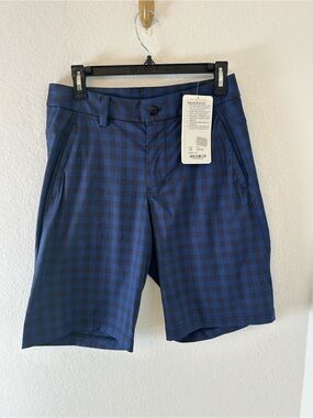 NWT Lululemon athletica Kahuna Shorts 2.0 golf boat plaid Navy blue men’s 30